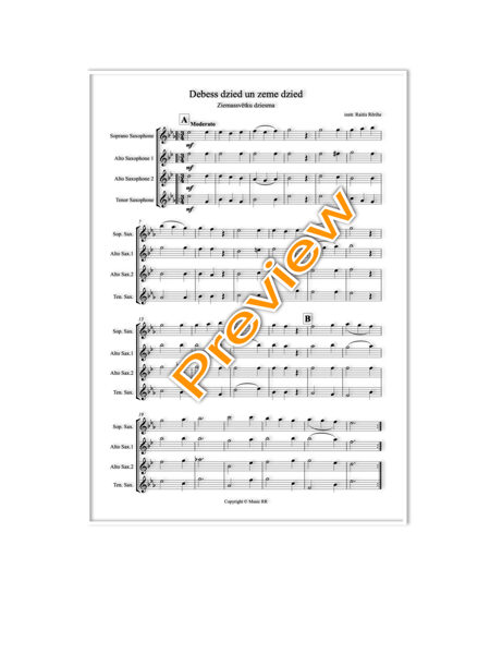 Debess dzied un zeme dzied      (4Sax)