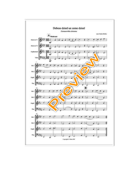 Debess dzied un zeme dzied      (2Hrn Euph Tb)